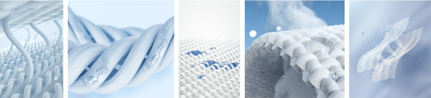 MOISTURE ABSORBING AND QUICK DRYING FIBERS IN SPRING FORM